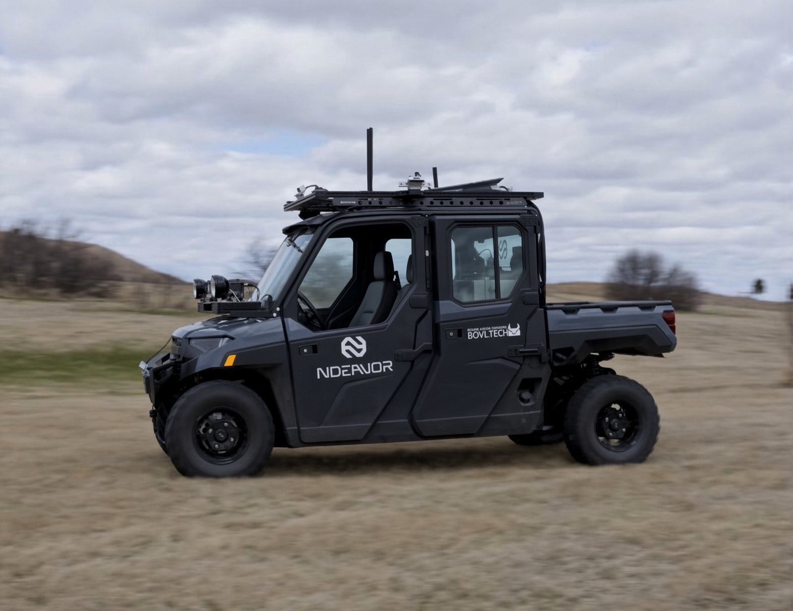 Remote-operated vehicle in a difficult field environment